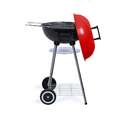 Barbecue à charbon 41cm rouge/noir - doc172r - LIVOO pas cher