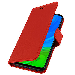 Avizar Housse Huawei P smart 2020 Étui Folio Porte carte Support Vidéo - rouge