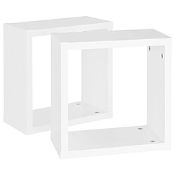 Avis vidaXL Étagères cube murales 2 pcs Blanc 30x15x30 cm