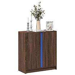 vidaXL Buffet avec LED chêne marron 77x34x85 cm bois d'ingénierie