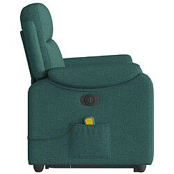 Acheter vidaXL Fauteuil inclinable de massage électrique Vert foncé Tissu