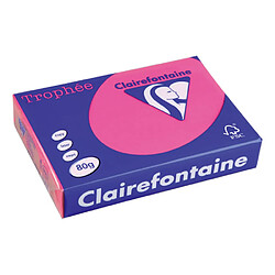 Ramette papier couleur Clairefontaine Trophée couleurs vives A4 80 gr - 500 feuilles - fuschia