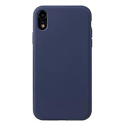 Universal Étui en silicone liquide bleu foncé doux pour votre Apple iPhone XR 6,1 pouces