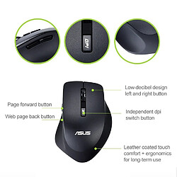 Acheter Wewoo Souris sans fil optique ajustable Mute pour ASUS WT425 Wireless 1600DPI rouge