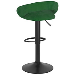 vidaXL Tabourets de bar 2 pcs Vert foncé Velours pas cher