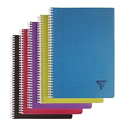 Cahier spirale Clairefontaine Linicolor A4 21 x 29,7 cm blanc ligné 180 pages - Lot de 5