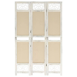 Maison Chic Paravent/Cloison de séparation 3 panneaux Crème 105x165 cm Tissu -MN42780