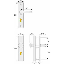 Abus 2237503 Poignée de sécurité KLS114/F9 DD KT 72