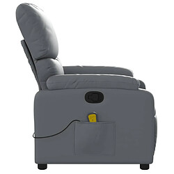 Maison Chic Fauteuil de massage inclinable,Fauteuil luxe de relaxation Gris Similicuir -MN81627 pas cher