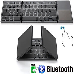 Universal Clavier bureautique à 64 touches pliable, Bluetooth, sans fil, rechargeable, avec tablette tactile, PC, iPad, téléphone mobile.