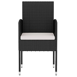 Acheter Maison Chic Mobilier à dîner 3 pcs de jardin - Ensemble table et chaises d'extérieur - Salon/Mobilier de jardin classique Résine tressée Noir -MN25014