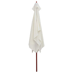 Helloshop26 Parasol avec poteau en bois 200 x 300 cm blanc crème 02_0008138