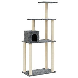 Arbre à chat avec griffoirs,niche pour chat en sisal Gris foncé 147 cm -MN58107