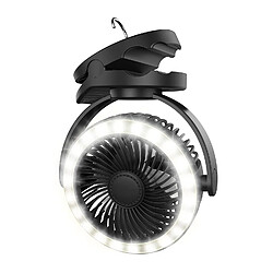 Ventilateur de Lanterne de Camping JJBRDZ-10000mAh, Ventilateur à Clipser à 4 Vitesses, Ventilateur à Piles, Ventilateur Personnel Portable, Rotation à 360