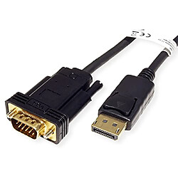 ROLINE Cable DisplayPort-VGA, DP St - VGA St, Noir, 3 m