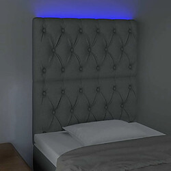 Avis Maison Chic Tête de lit scandinave à LED,meuble de chambre Gris clair 80x7x118/128 cm Tissu -MN41752