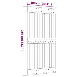 vidaXL Porte coulissante et kit de quincaillerie 100x210 cm pin massif pas cher