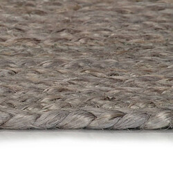 Decoshop26 Tapis fait à la main Jute Rond 150 cm Gris DEC023459 pas cher