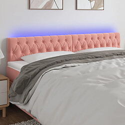 vidaXL Tête de lit à LED Rose 200x7x78/88 cm Velours