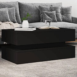 Maison Chic Table basse pour salon | Table à café avec lumières LED noir 90x50x40 cm -GKD37238