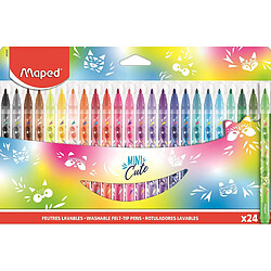 Avis Maped - Feutres Collection Mini Cute - 24 Feutres de Coloriage Trop Mignons - Lavables et Résistants au Séchage - 24 Feutres Décorés Mini Cute 845406 Multicolore