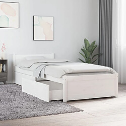 vidaXL Cadre de lit sans matelas avec tiroirs blanc 