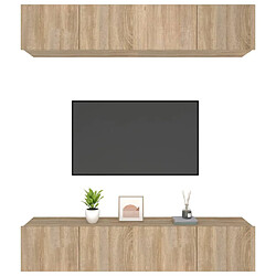 Avis vidaXL Meubles TV 4 pcs chêne sonoma 80x30x30 cm bois d'ingénierie