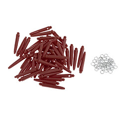 50x Arbres De Fléchettes 2BA Accessoires De Fléchettes Avec Anneaux De Protection 35 Mm Rouge