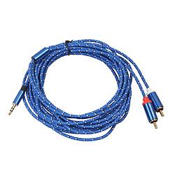 Câble Audio Bleu Tressé 1/8 '' Jack 3,5 Mm Mâle Vers 2 RCA Mâle 10 M