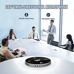 Chrono Microphone USB PC pour réunions, microphone de réunion avec écran LED omnidirectionnel à 360 ° / bouton de sourdine, microphone de bureau pour zoom, Skype, compatible avec Mac OS Windows(Noir)