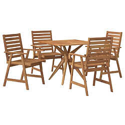 vidaXL Ensemble à manger de jardin 5 pcs Bois d'acacia solide