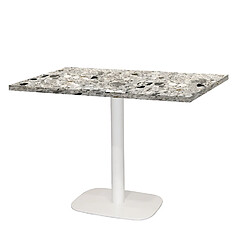 Restootab Table 120x70cm - modèle Round pied blanc terrazzo cepp