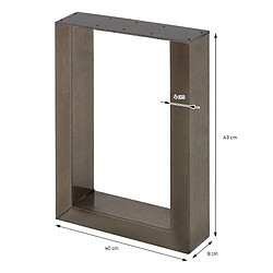 Avis Ecd Germany Set 2 pieds de table piètement meuble support banc cadre en acier 40 x 43 cm