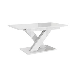 Dusine TABLE A MANGER EXTENSIBLE BRUCE - BLANC LAQUE 140-180 CM