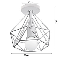 Acheter Stoex Retro Industrielle Plafonnier en Métal Blanc Cage , Suspension Plafonnier luminaire chambre pour entrée,allée, porche,couloir,chambre,Café Bar