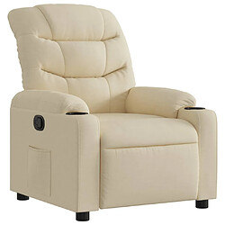 vidaXL Fauteuil inclinable Crème Tissu