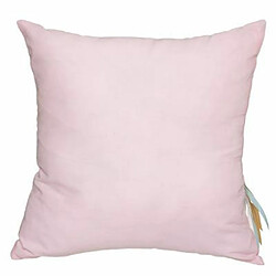 Coussin Déco Enfant Licorne Ruban 40x40cm Rose