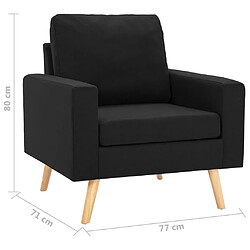 vidaXL Fauteuil Noir Tissu pas cher