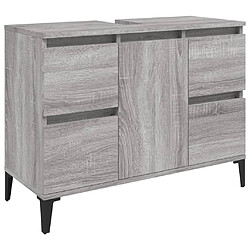 vidaXL Meuble d'évier sonoma gris 80x33x60 cm bois d'ingénierie