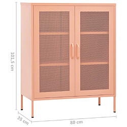 vidaXL Armoire de rangement Rose 80x35x101,5 cm Acier pas cher