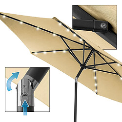 Acheter Ecd Germany Parasol de jardin avec LED manivelle protection solaire Ø 3m parapluie marron