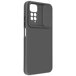 Avizar Coque pour Xiaomi Redmi Note 11 et 11S Silicone Cache Caméra Coulissant noir