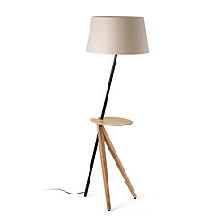 Faro Barcelona Tray TriPod Lampadaire Frêne avec abat-jour beige