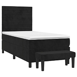 Avis Vidaxl Sommier à lattes de lit avec matelas Noir 100x200 cm Velours