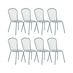 Beliani Lot de 8 chaises CALVI Métal Bleu clair