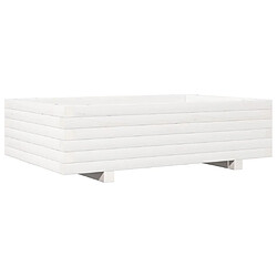 vidaXL Jardinière blanc 90x60x26,5 cm bois de pin massif