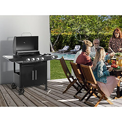 Habitat Et Jardin Barbecue gaz Feria 5 - 5 brûleurs dont 1 latéral - 14,5 kw - Noir