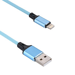 Wewoo Câble bleu pour iPhone X / 8 et 8 Plus / 7 7 Plus / 6 6 6 Plus 6 s Plus / iPad 1m 2A Sortie USB à Lightning 8 broches Nylon Weave Style de charge de synchronisation de données,