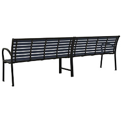 Avis Helloshop26 Banc de jardin meuble de patio d'extérieur terrasse double de jardin 251 x 62 x 82 cm acier et WPC noir 02_0011831