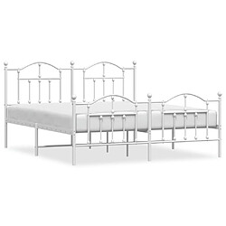 Maison Chic Lit adulte - Lit simple Cadre de lit métal avec tête de lit/pied de lit,Structure du lit Contemporain pour chambre blanc 160x200cm -MN29119